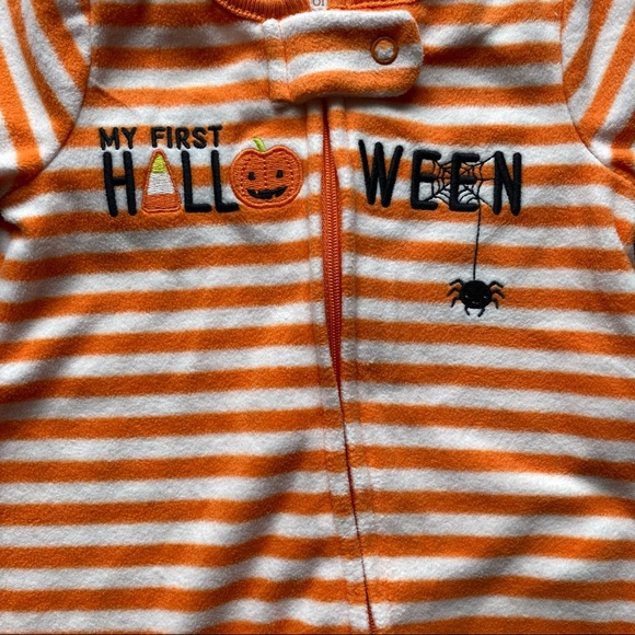 Carters Boy Fall 0-3 month Bundle Halloween sleeper and hooded fleece one piece - Picture 10 of 10
